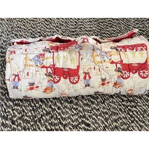 Vintage Handmade Cowboy Themed Quilted Toddler Roll up Nap sack with pillow